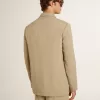 Beige enkelknäppt jacka för herr med oversized passform Beige enkelknäppt jacka för herr med oversized passform