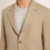 Beige enkelknäppt jacka för herr med oversized passform Beige enkelknäppt jacka för herr med oversized passform