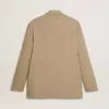 Beige enkelknäppt jacka för herr med oversized passform Beige enkelknäppt jacka för herr med oversized passform