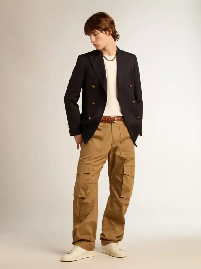 Beige khaki cargobyxor