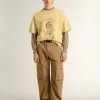 Beige tröja för herr med broderat logo Beige tröja för herr med broderat logo
