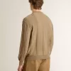 Beige tröja för herr med broderat logo Beige tröja för herr med broderat logo