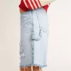 Bermudashorts för dam i denim med sliten effekt