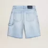 Bermudashorts för dam i denim med sliten effekt