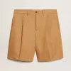 Bermudashorts för herr i beige bomull