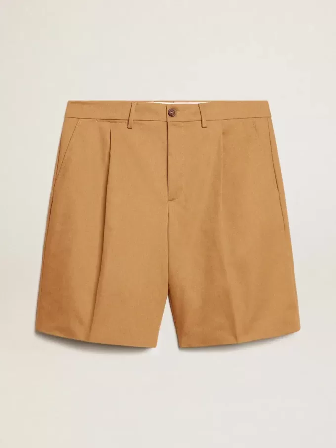Bermudashorts för herr i beige bomull
