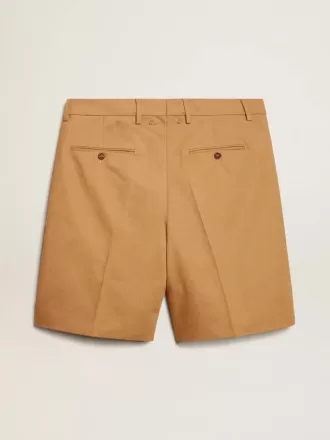 Bermudashorts för herr i beige bomull