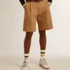 Bermudashorts för herr i beige bomull