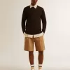 Bermudashorts för herr i beige bomull