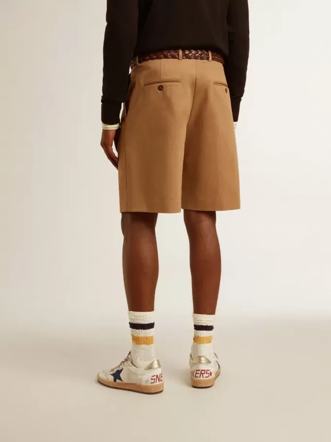 Bermudashorts för herr i beige bomull