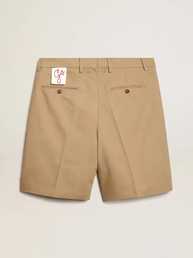 Bermudashorts för herr i beige bomull