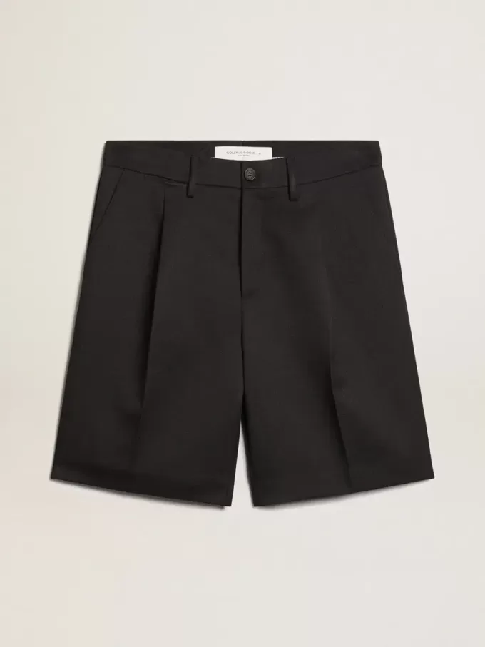 Bermudashorts för herr i mörkblå ull