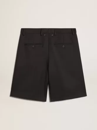 Bermudashorts för herr i mörkblå ull