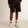 Bermudashorts för herr i svart bomull