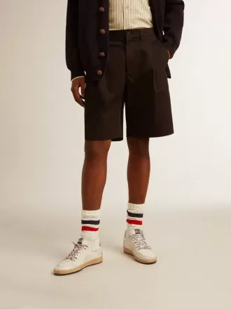 Bermudashorts för herr i svart bomull