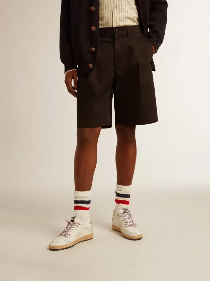 Bermudashorts för herr i svart bomull
