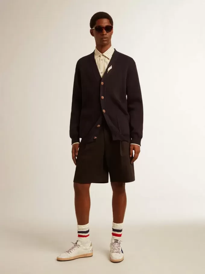 Bermudashorts för herr i svart bomull