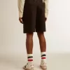 Bermudashorts för herr i svart bomull