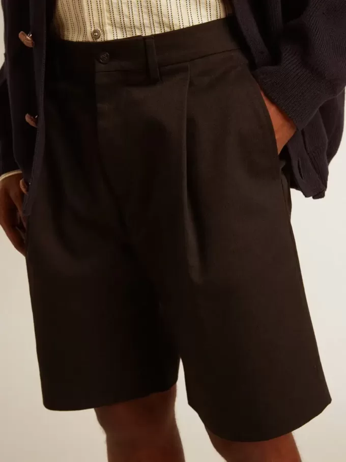 Bermudashorts för herr i svart bomull