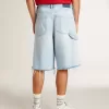 Bermudashorts i denim för herr med sliten effekt