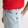 Bermudashorts i denim för herr med sliten effekt