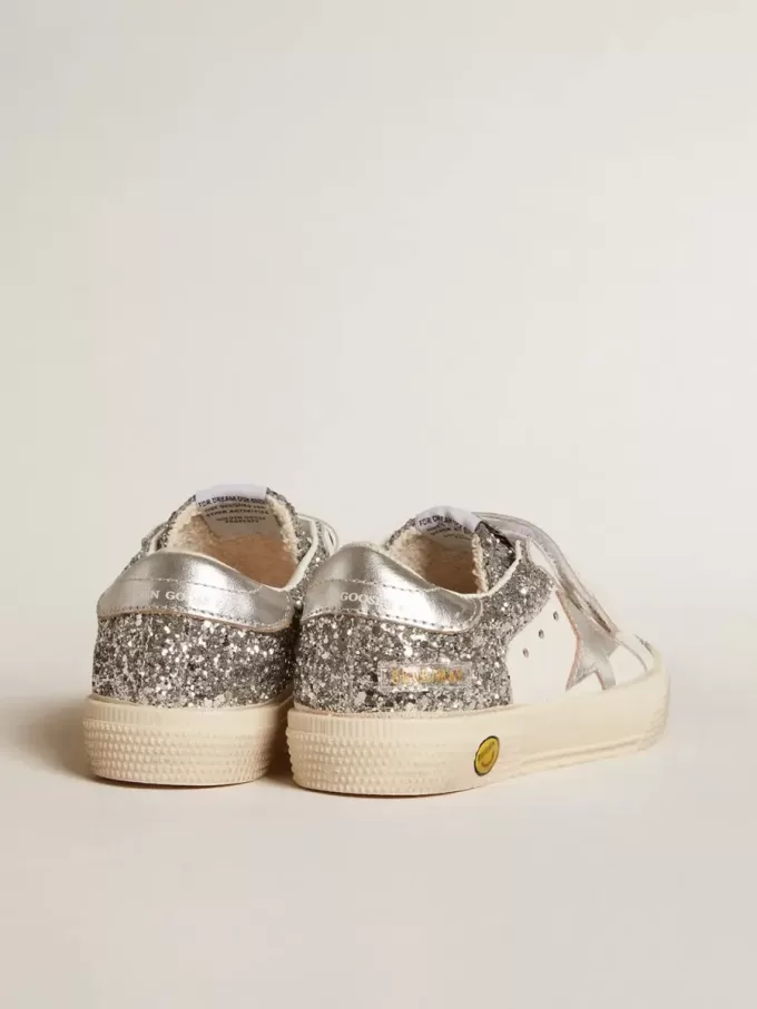 Biobaserade May Teen i glitter med silverstjärna och hälflik Biobaserade May Teen i glitter med silverstjärna och hälflik