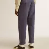 Blå chinos för herr med sliten effekt