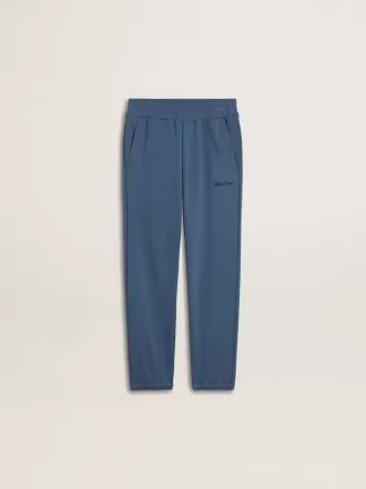 Blå joggingbyxor för barn med broderi
