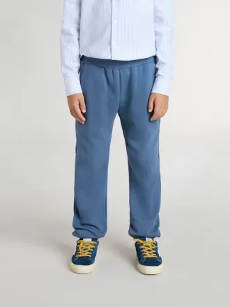 Blå joggingbyxor för barn med broderi