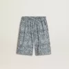 Blå shorts för pojkar med vitt tryck