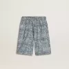 Blå shorts för pojkar med vitt tryck