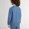 Blå tröja för barn med vita präglade patchar