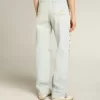 Blekt jeans för damer med cabochonkristaller
