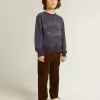 Blåviolett sweatshirt med Golden Goose-text på framsidan Blåviolett sweatshirt med Golden Goose-text på framsidan