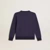 Blåviolett sweatshirt med Golden Goose-text på framsidan Blåviolett sweatshirt med Golden Goose-text på framsidan