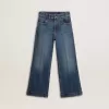Bootcut-jeans för flickor med medium tvätt och broderi Bootcut-jeans för flickor med medium tvätt och broderi