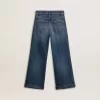 Bootcut-jeans för flickor med medium tvätt och broderi Bootcut-jeans för flickor med medium tvätt och broderi