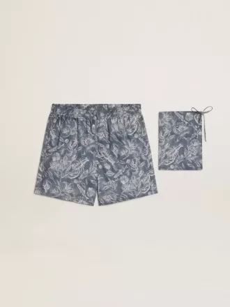 Boxershorts för herr med ljusblått och vitt marintryck Boxershorts för herr med ljusblått och vitt marintryck