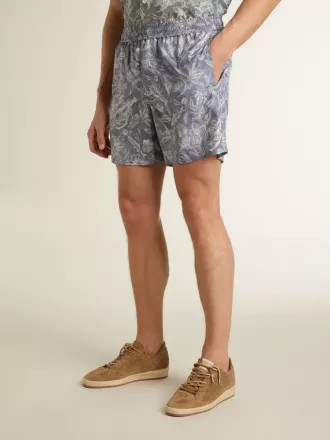 Boxershorts för herr med ljusblått och vitt marintryck Boxershorts för herr med ljusblått och vitt marintryck
