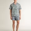 Boxershorts för herr med ljusblått och vitt marintryck