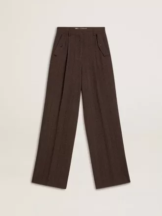 Bruna byxor i jungfruull för dam