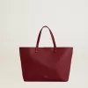 Burgundy Pasadena-väska i mjukt läder med guldlogotyp Burgundy Pasadena-väska i mjukt läder med guldlogotyp