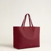 Burgundy Pasadena-väska i mjukt läder med guldlogotyp Burgundy Pasadena-väska i mjukt läder med guldlogotyp