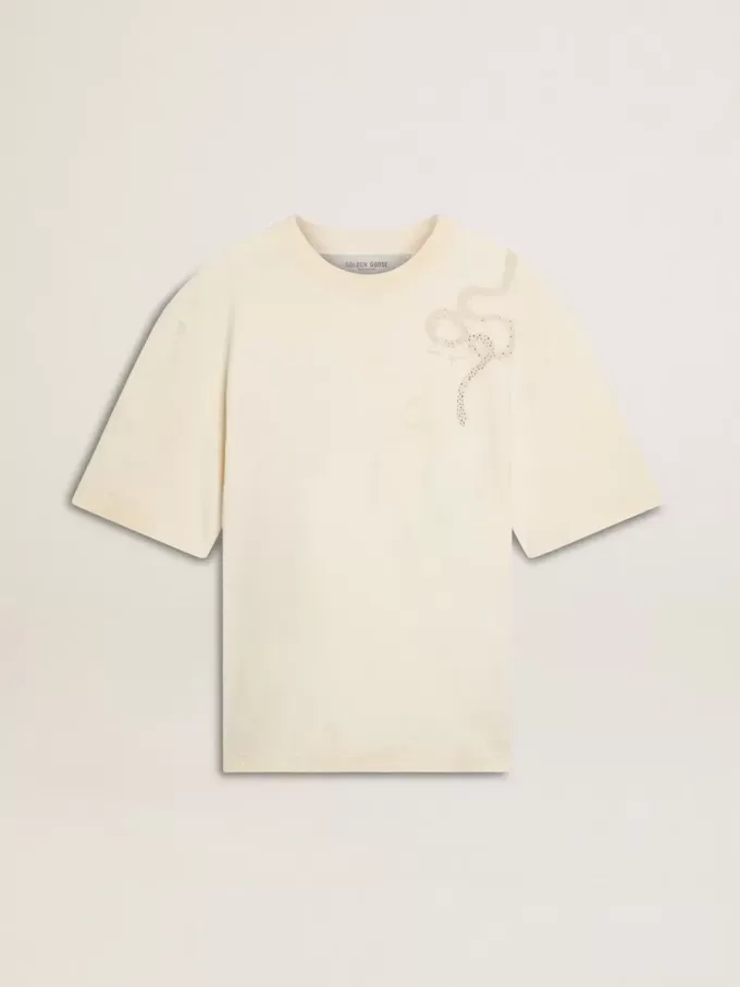 CNY sliten vit T-shirt med avslappnad passform CNY sliten vit T-shirt med avslappnad passform