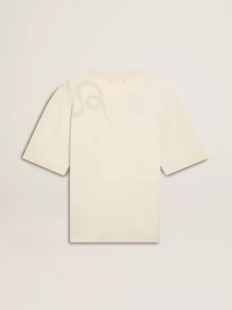 CNY sliten vit T-shirt med avslappnad passform