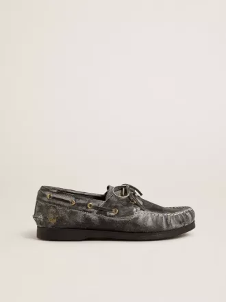 Cruise Teen loafer i svart läder med sliten effekt