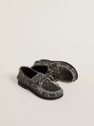 Cruise Teen loafer i svart läder med sliten effekt