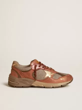 Dad-Star för dam i nubuck med guldfärgad läderstjärna och hälflik i mocka
