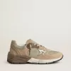 Dad-Star för damer i beige mesh och mocka med silverfärgad läderstjärna
