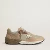 Dad-Star för herr i beige mesh och mocka med silverfärgad läderstjärna